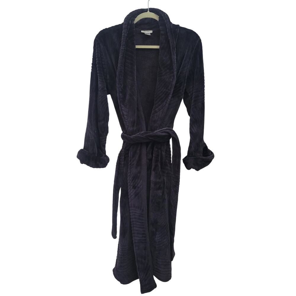 Natori Women’s Size L Charcoal Plush‎ Belted Lounge Robe